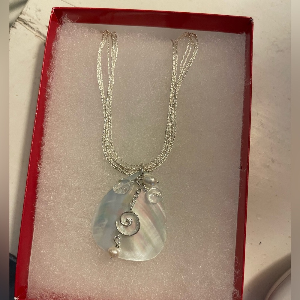 Sterling Silver Mother Of Pearl Necklace